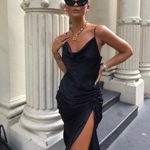 Zara black satin dress 7896